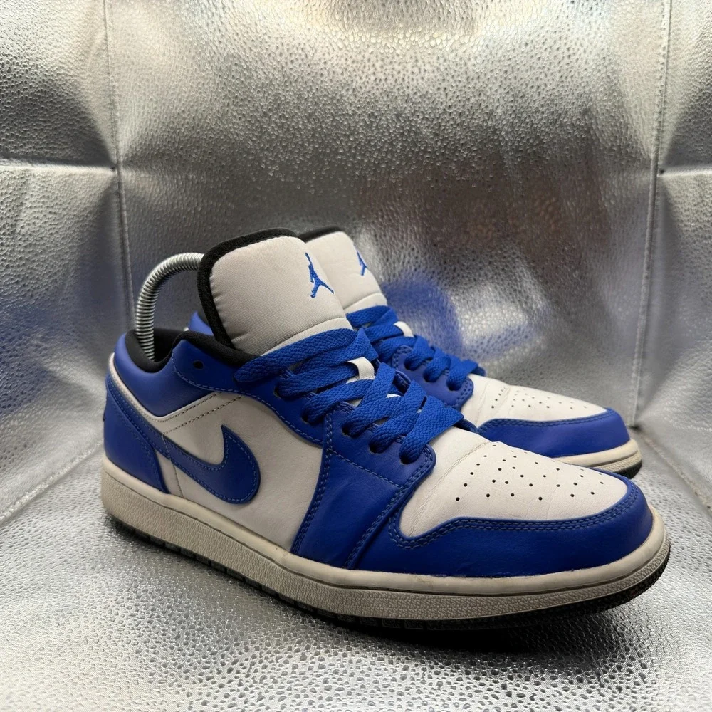 Size 9.5 Nike Air Jordan 1‎ Low Game Royal White Black Mens Sneakers 553558-124